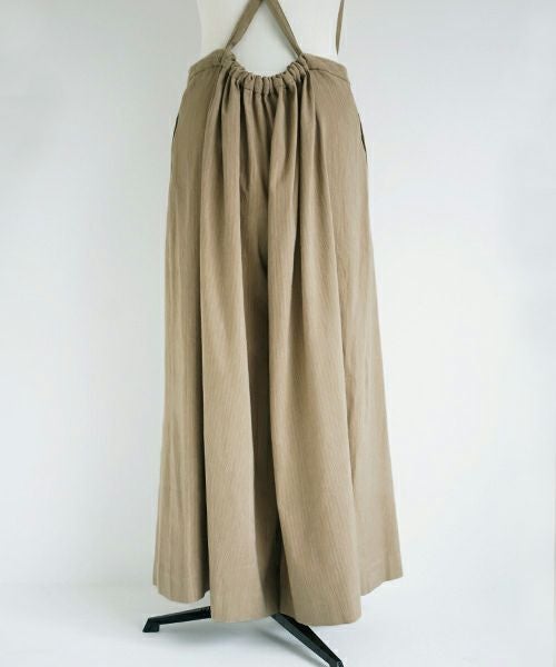 Mochi.モチ.suspenders wide pants [ms02-p-01/beige]