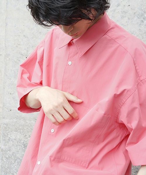 STUDIONICHOLSON スタジオニコルソン.OVERSIZED SHORT SLEEVE SHIRT[SNM-085/BARRAGAN PINK]