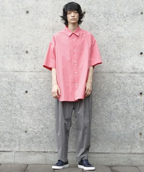 STUDIONICHOLSON スタジオニコルソン.OVERSIZED SHORT SLEEVE SHIRT[SNM-085/BARRAGAN PINK]