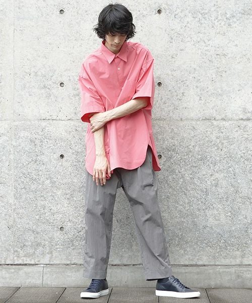 STUDIONICHOLSON スタジオニコルソン.OVERSIZED SHORT SLEEVE SHIRT[SNM-085/BARRAGAN PINK]