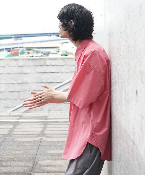 STUDIONICHOLSON スタジオニコルソン.OVERSIZED SHORT SLEEVE SHIRT[SNM-085/BARRAGAN PINK]