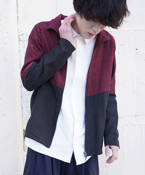 YANTOR ヤントル Linenwool Track Jacket[Y203JS01/RED×BLACK]