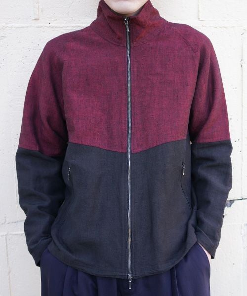 YANTOR ヤントル Linenwool Track Jacket[Y203JS01/RED×BLACK]
