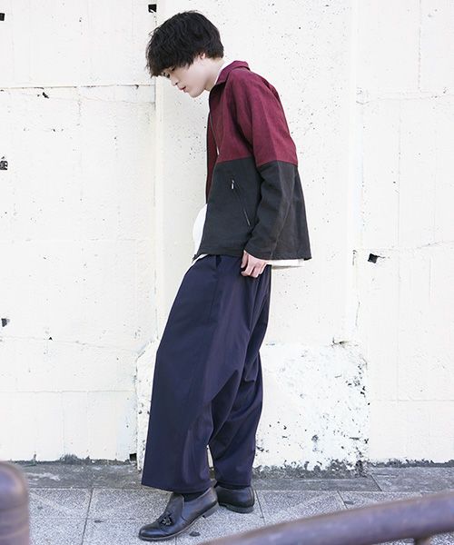 YANTOR ヤントル Linenwool Track Jacket[Y203JS01/RED×BLACK]