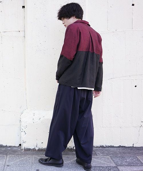 YANTOR ヤントル Linenwool Track Jacket[Y203JS01/RED×BLACK]