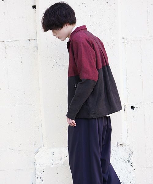 YANTOR ヤントル.Linenwool Track Jacket[Y203JS01/RED×BLACK]