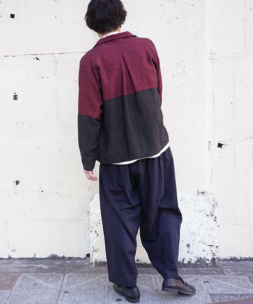 YANTOR ヤントル Linenwool Track Jacket[Y203JS01/RED×BLACK]