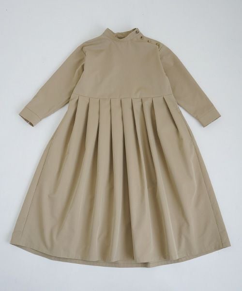Mochi.モチ.hight neck tuck dress [khaki beige]