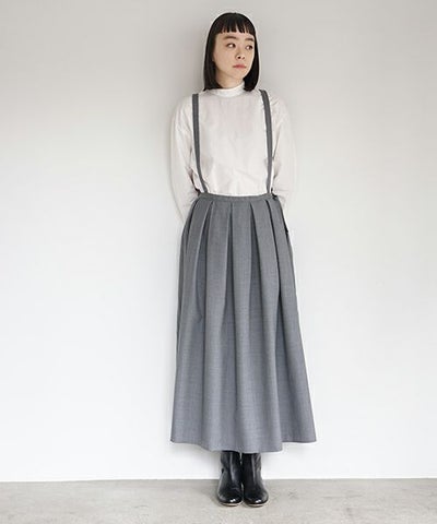 Mochi.モチ.suspender skirt [grey]