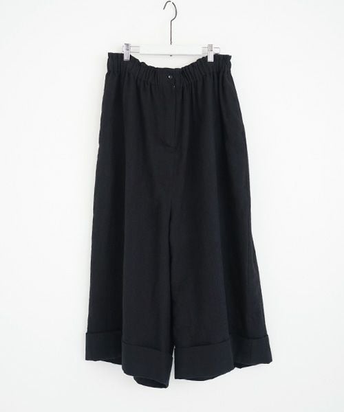 Mochi モチ cropped wide pants [black]