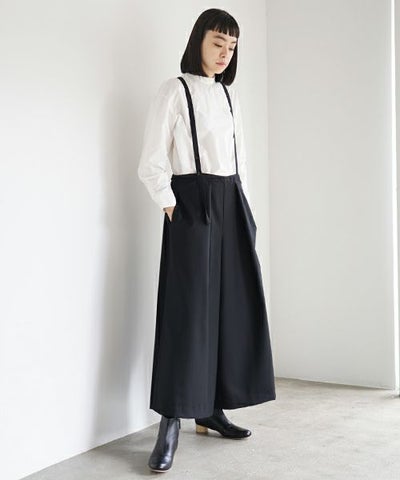 Mochi.モチ.suspender wide pants [black]