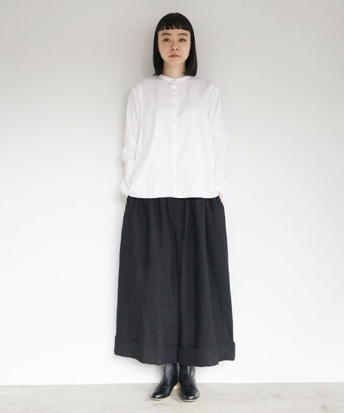 Mochi.モチ.no collar shirt [white]