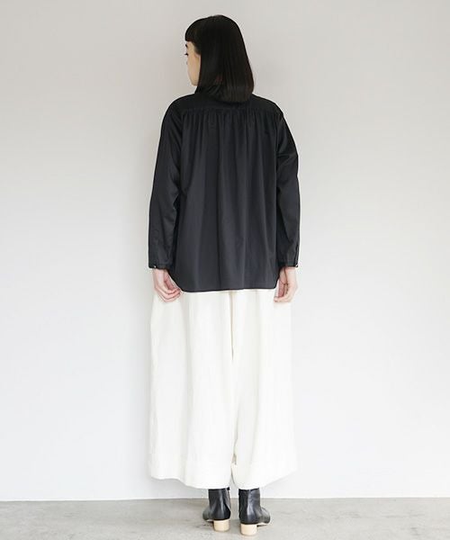 Mochi.モチ.no collar shirt [black]
