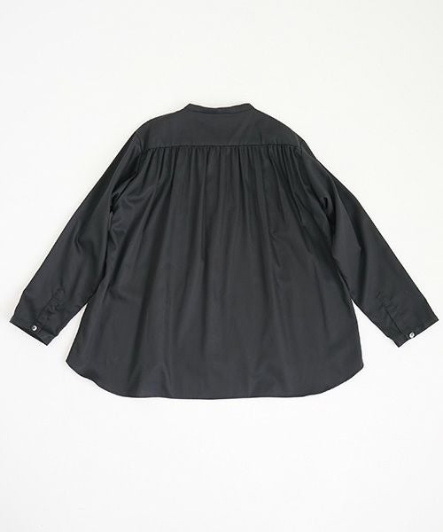 Mochi.モチ.no collar shirt [black]