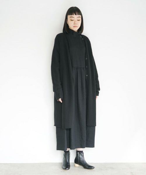 Mochi.モチ.long-knit cardigan [black]