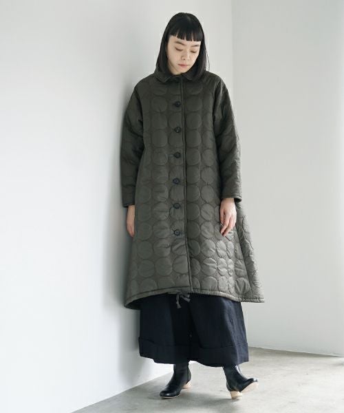 Mochi キルティング ロングコート Mochi モチ quilted coat [khaki]