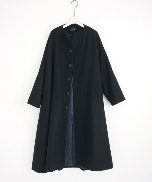 Mochi.モチ.no collar coat [black]