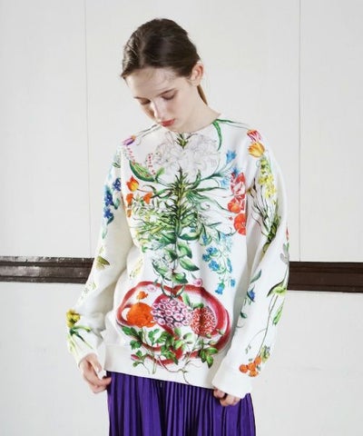 AHCAHCUM.あちゃちゅむ.お花の体スウェット[01-203-0704]