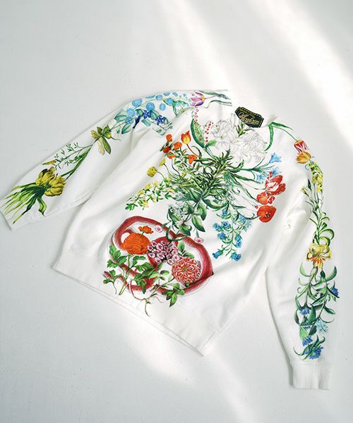 あちゃちゅむ　スエット　トップス AHCAHCUM あちゃちゅむ お花の体スウェット[black]