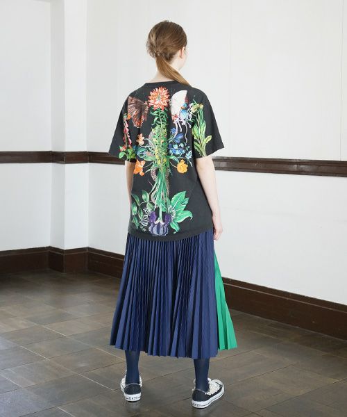 AHCAHCUM あちゃちゅむ お花の体Tシャツ[01-203-1501/black]