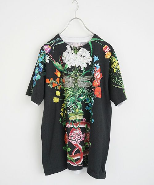 AHCAHCUM.あちゃちゅむ.お花の体Tシャツ[01-203-1501/black]