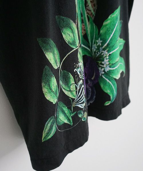 AHCAHCUM あちゃちゅむ お花の体Tシャツ[01-203-1501/black]