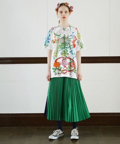 AHCAHCUM.あちゃちゅむ.お花の体Tシャツ[01-203-1501/ｍulti]