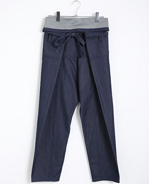 hatra×Palm maison.ハトラ×パームメゾン.限定復刻 ・巻デニム スリム [NAVY]_