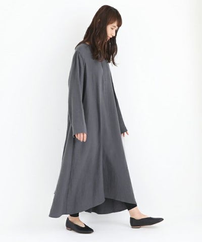 Mochi / home&miles.モチ / ホーム＆マイルズ.cotton linen one piece [charcoal grey]