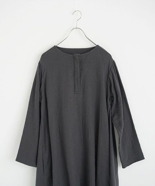 Mochi / home&miles.モチ / ホーム＆マイルズ.cotton linen one piece [charcoal grey]