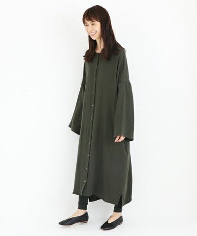 Mochi / home&miles.モチ / ホーム＆マイルズ.cotton linen long shirt [khaki]