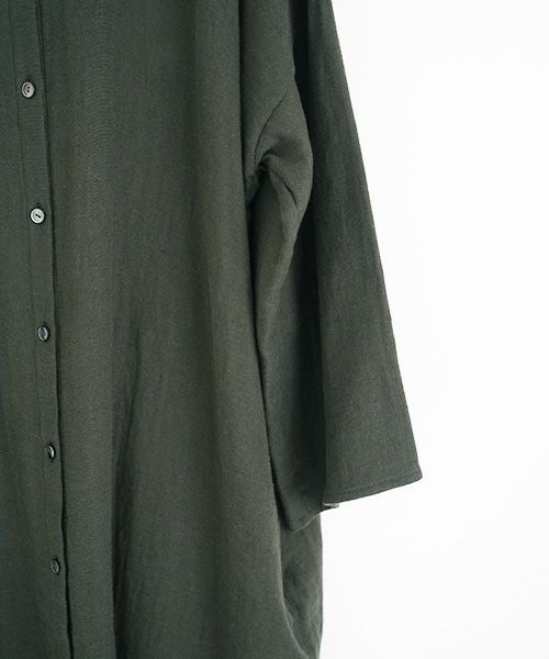 Mochi / home&miles.モチ / ホーム＆マイルズ.cotton linen long shirt [khaki]