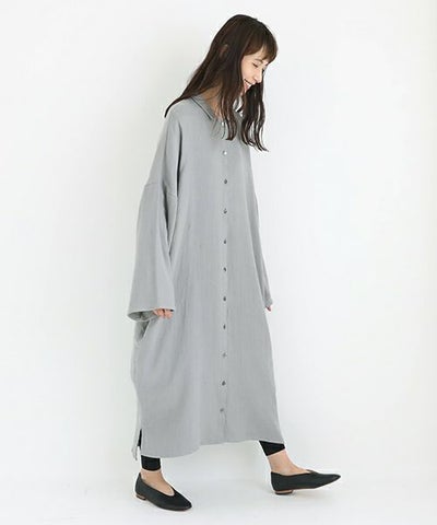 Mochi / home&miles.モチ / ホーム＆マイルズ.cotton linen long shirt [grey]