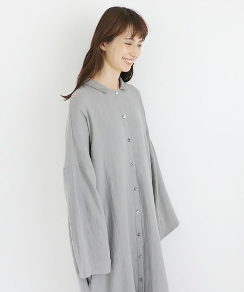 Mochi / home&miles.モチ / ホーム＆マイルズ.cotton linen long shirt [grey]