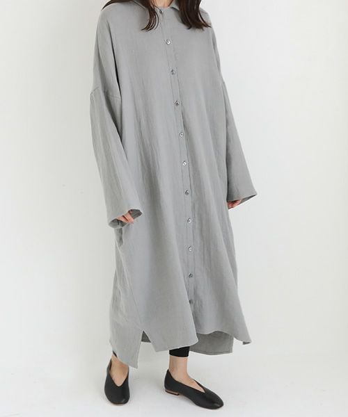 Mochi / home&miles.モチ / ホーム＆マイルズ.cotton linen long shirt [grey]