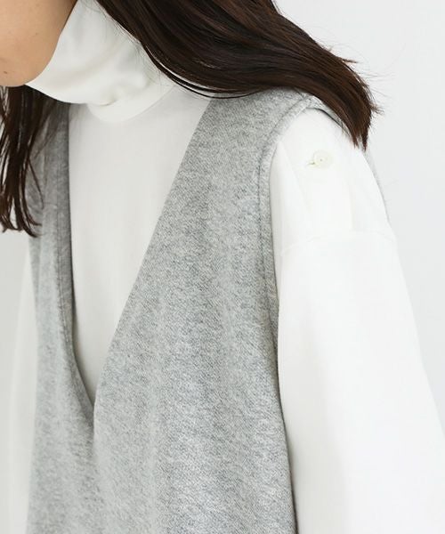 Mochi / home&miles.モチ / ホーム＆マイルズ.v-neck one piece [top grey merange]