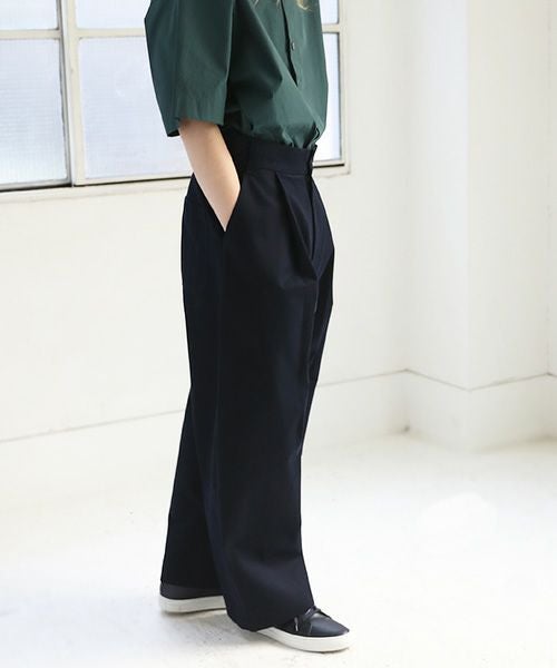 STUDIONICHOLSON スタジオニコルソン.VOLUME PLEAT PANTS[SNM-351/DARK NAVY]