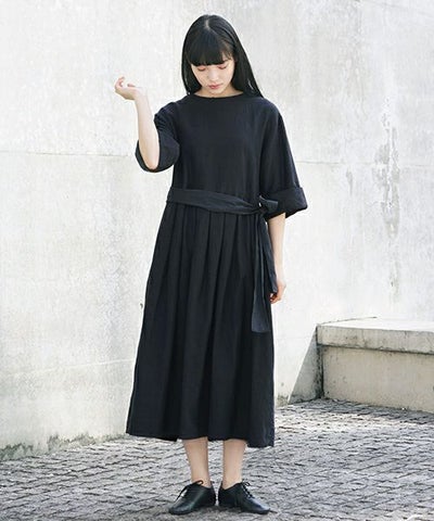 Mochi.モチ.belt dress [ms21-op-03/sumi/sa]