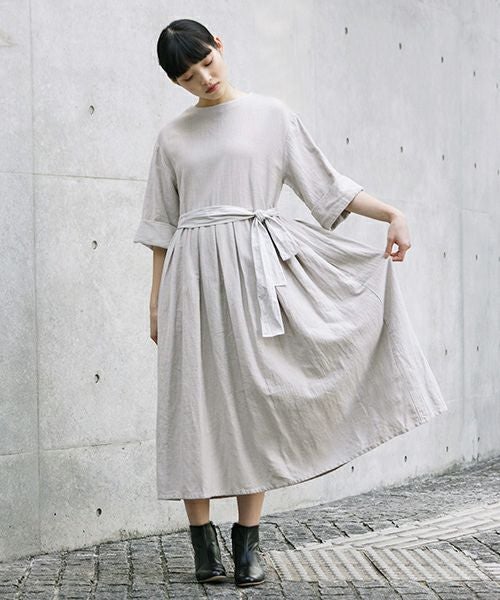 Mochi.モチ.belt dress [ms21-op-03/beige/sa]