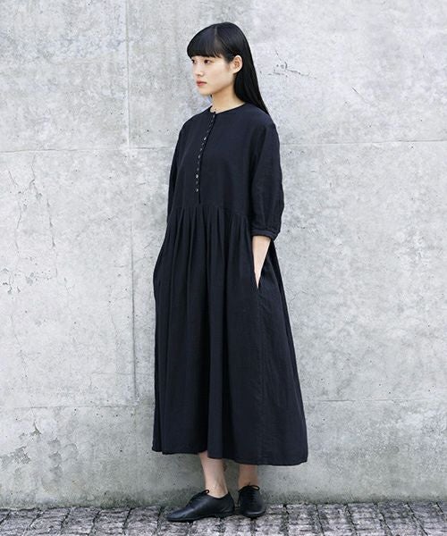 Mochi.モチ.button dress [ms21-op-04/sumi/・2]