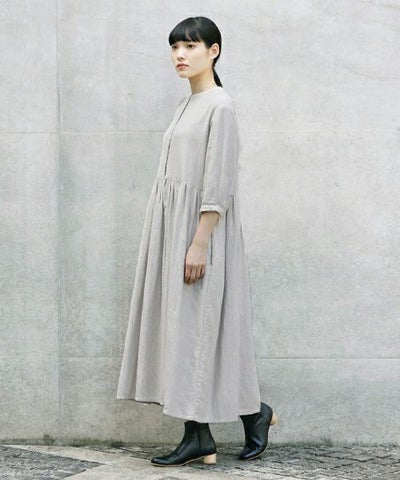 Mochi.モチ.button dress [ms21-op-04/beige]