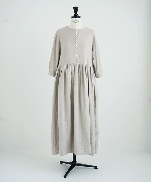 Mochi.モチ.button dress [ms21-op-04/beige]