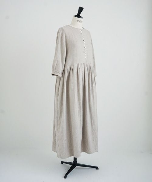 Mochi.モチ.button dress [ms21-op-04/beige]