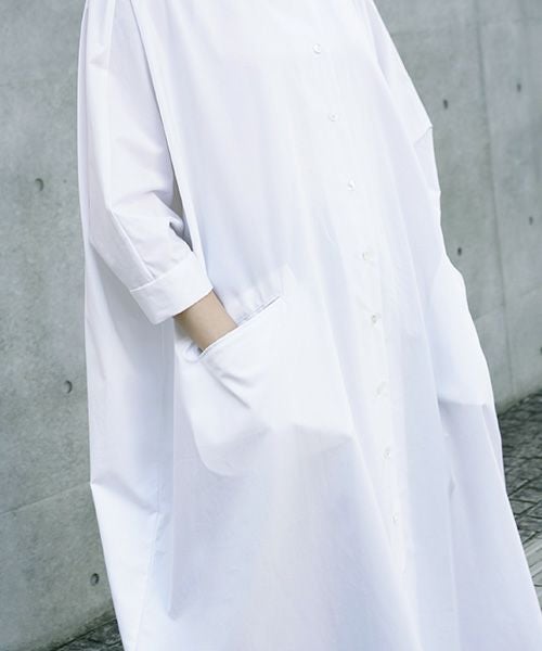 Mochi.モチ.supima cotton long shirt dress [ms21-op-05/white]