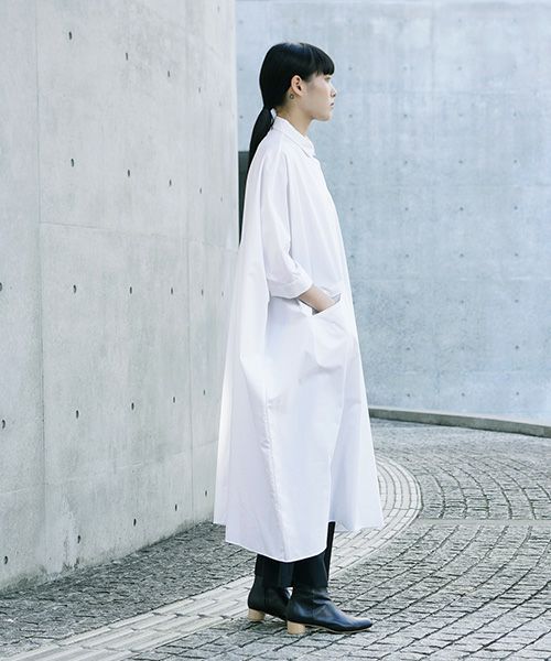 Mochi.モチ.supima cotton long shirt dress [ms21-op-05/white]