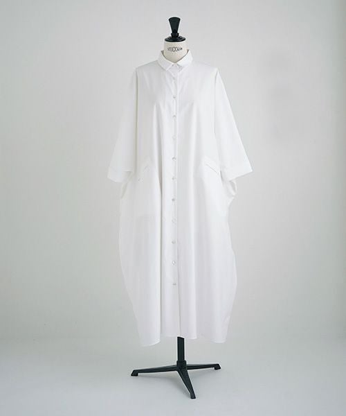 Mochi.モチ.supima cotton long shirt dress [ms21-op-05/white]