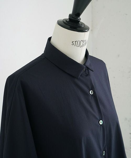 Mochi.モチ.supima cotton long shirt dress [ms21-op-05/navy]