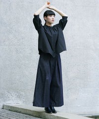 Mochi.モチ.silk cotton denim wide pants.[ms21-p-02/indigo]