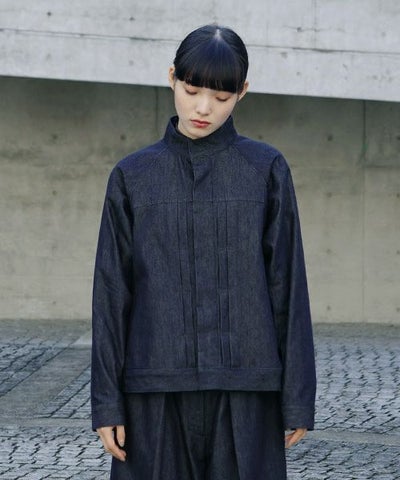 Mochi.モチ.silk cotton denim jacket.[ms21-jk-01/indigo]