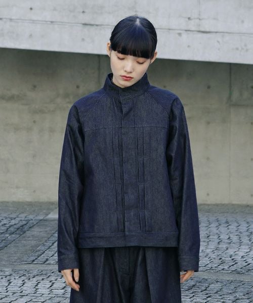 Mochi.モチ.silk cotton denim jacket.[ms21-jk-01/indigo]